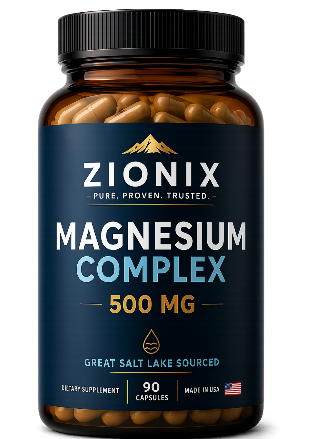 Zionix Magnesium Glycinate bottle render