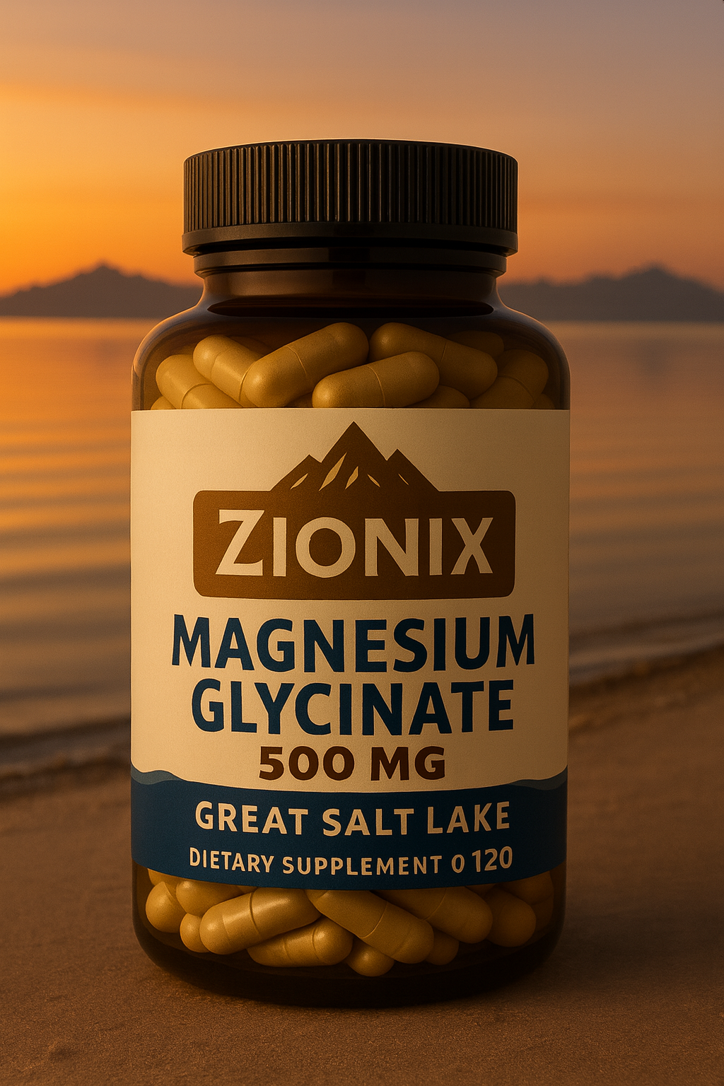 Zionix Magnesium Glycinate bottle render